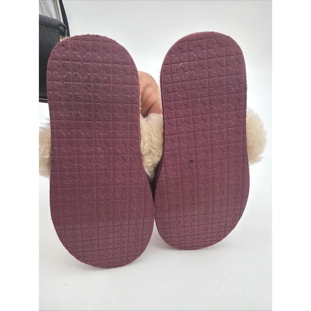 UGG Scuffette II Slippers Youth Size 2 Purple Sheepskin Suede Slip On Shoes
